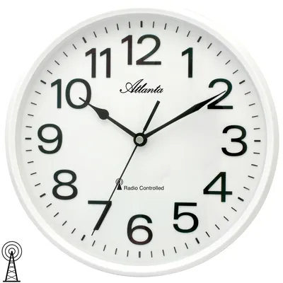 Produktbild von Atlanta 4378/0 Wanduhr Funk Funkwanduhr analog rund weiß