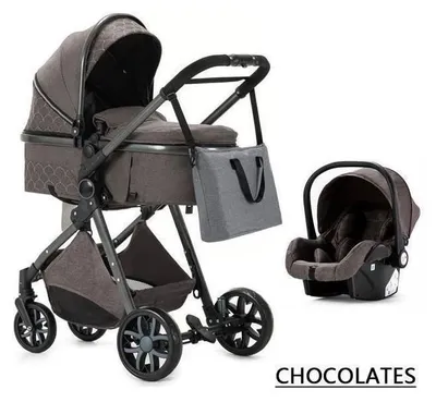 Productafbeelding van 3-in-1 kinderwagen met reiswieg en autostoel