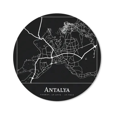 Produktbild von MuchoWow® Mauspad Mousepad Karte - Antalya - Stadtplan 30x30 cm - Mousepads - Maus Mat - Pad - Mausunterlage - Tischunterlage - Schreibtischmatten