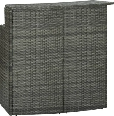 Image de Table de bar de jardin Gris 120x55x110 cm Résine tressée