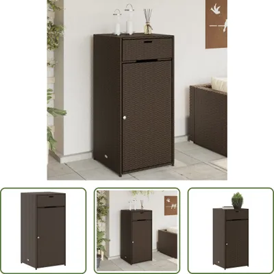 Obrázek produktu pro The Living Store Zahradní skříňka hnědá 55x55x111 cm Poly ratan