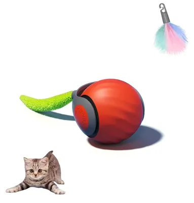 Immagine prodotto di XUNNIU - Palla interattiva per gatti/cani, colore arancione scuro