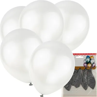 Produktbild von Metallisch chromgraue Ballons für Geburtstage | 5 Stück