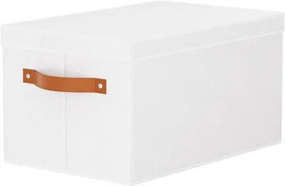 Obrázok produktu pre Skladateľná jednorazová krabica zo šedobielej látky s uchom, rozmery 33 x 23 x 18 cm.