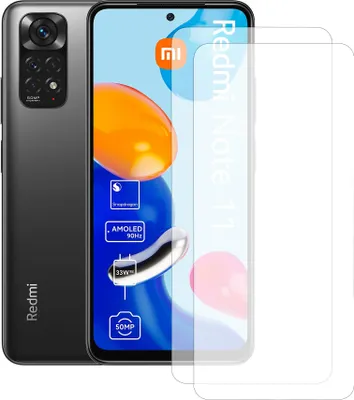 Produktbild von Zwei Stück (2x) Display-Schutzfolie Displayschutz-Glas 9H Glas für Xiaomi Redmi Note 11