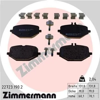 Produktbild von ZIMMERMANN Bremsbeläge Satz Hinten Bremsklötze passend für MERCEDES-BENZ GLE (W167) 22723.190.2