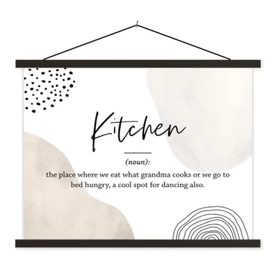 Produktbild von MuchoWow® Textilposter Definition Küche - Küche - Zitate - Wörterbuch 150x113 cm mit holzfarbenen Rahmen - Poster