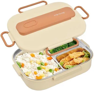 Produktbild von Lunchbox 1500ml, 3-fach, Edelstahl, Kindersnackbox, Schule