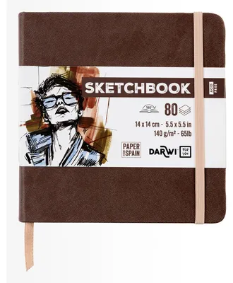 Zdjęcie produktu dla Szkicownik DARWI Brown 14 x 14 cm 140 g 80K