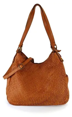 Produktbild von BZNA Bag Yuna Cognac Italy Designer Damen Handtasche Schultertasche Tasche