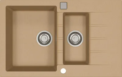 Zdjęcie produktu dla Zlewozmywak Alveus Cadit 70 beżowy, materiał kompozytowy, odwracalny, syfon w zestawie, 790x500x200 mm