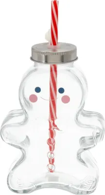 Produktbild von Novaliv Tasse Glühwein 440 ml Personalisierte Weihnachtstasse mit Trinkhalm - Lebkuchenmännchen als Glühweinbecher - Christbaumkugel Motiv Tasse Tannenbaum Kugel Weihnachtstasse Handwärmer xmas mugs