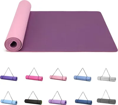 Immagine prodotto di Tappetino per yoga, ginnastica e pilates, antiscivolo, spesso 6 mm, ideale per donne