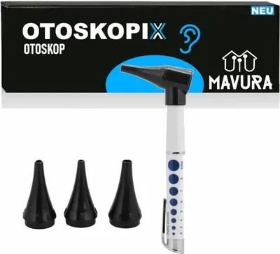 Image de OTOSKOPIX Otoscope LED Lampe pour oreilles Loupe pour oreilles Embouts pour soins des oreilles Otologie ORL