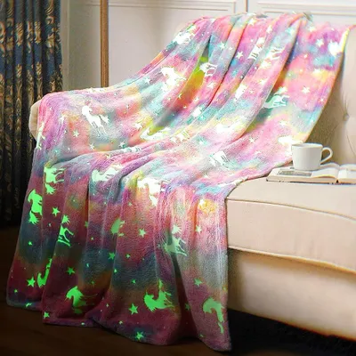 Produktbild von Kinderdecke Glow in The Dark, 150 x 130 cm, weich, für Mädchen und Jungen