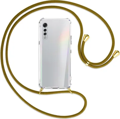 Produktbild von Handykette Backcover-Schutzhülle mit Band (Metall goldfarben) für LG Velvet - khaki