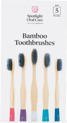 Produktbild von Spotlight Oral Care Bambuszahnbürsten, 5er-Pack