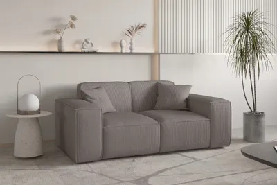 Produktbild von Sofa Designersofa CELES PREMIUM 2-Sitzer in Stoff Scala Taupe