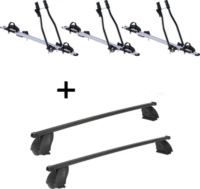 Produktbild von 3x Fahrradträger SAGITTAR + Dachträger K1 MEDIUM kompatibel mit für Nissan Kubistar ab 03