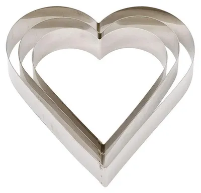 Backrahmen Herzform 18 x 4,5 cm, Edelstahl, silber