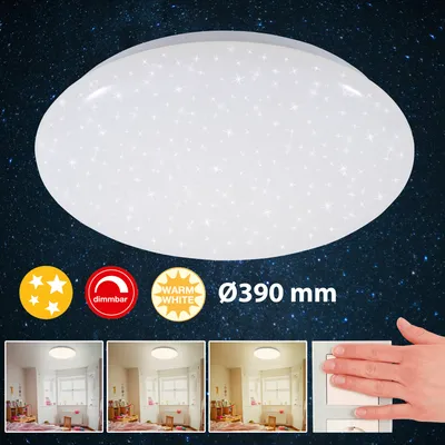 Produktbild von Deckenleuchte Briloner LED 18Watt Deckenlampe Ø39cm Sternenhimmel Dimmbar