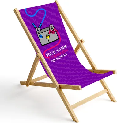 Produktbild von Personalisierbarer Holz Liegestuhl Klappbar Klappliegestuhl Sonnenliege Strandstuhl Wechselbezug Motiv Aku Hell [119]