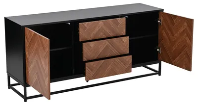 Immagine prodotto di Mobile contenitore - Credenza - Armadio contenitore - Mobiletto - Credenza moderna - Design moderno - 145x40x67 cm - Struttura in metallo nero