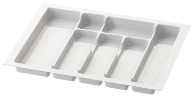 Produktbild von Sossai Besteckeinsatz Divio für Schubladen 60cm | 53 x 43 cm | Weiß Besteckkasten Schubladeneinsatz