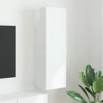 Produktbild von "Schlussverkauf" TV-Wandschrank moderne - Wand Hängeboard - für das Wohnzimmer - Glänzend Weiß 30x31x100 cm Holzwerkstoff  C14688