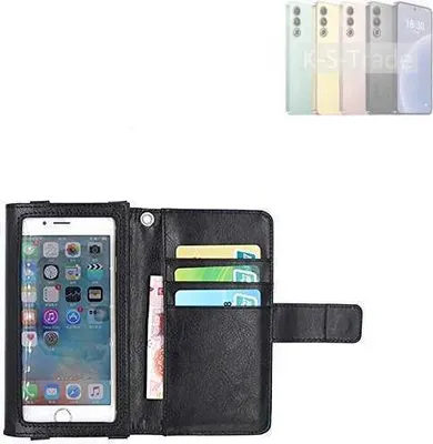 Produktbild von K-S-Trade Handy Hülle Schutz Hülle Kompatibel mit Meizu 21 Case mit Displayschutz / Schutzfolie Flip Cover Wallet case Etui Hülle schwarz
