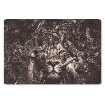 Produktbild von MuchoWow® Schreibtischunterlage Flamingo - Affe - Tiere 60x40 cm - XXL Mauspad - Großes Mauspad