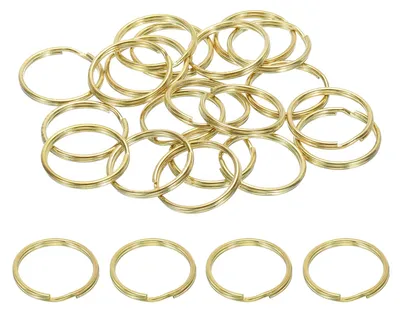 50 Messing-Splitringe, flach, 20 mm, für Schlüssel & DIY