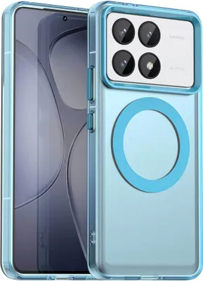Obrázek produktu pro Magnetické pouzdro pro Xiaomi Redmi K70E, tenké matné průsvitné nárazuvzdorné pouzdro Modrý