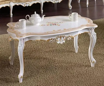 Image de Casa Padrino Table basse baroque de luxe Blanc / Beige / Multicolore / Or - Table de salon noble de style baroque - Meubles de salon baroques - Qualité de luxe -  Italy