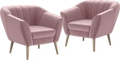 Produktbild von MEBLINI Sofa Sessel für Wohnzimmer 2er Set - Mini Lounge für zwei Personen - Sitzgarnitur - Polstergarnitur - KAIA - 1+1 - Rosa Samt