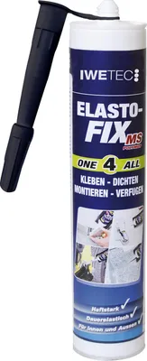 Produktbild von IWETEC Kleb- und Dichtstoff Elasto-Fix MS-Polymer 290ml, Montagekleber, lösungsmittelfrei, für viele Untergründe Farbe:schwarz
