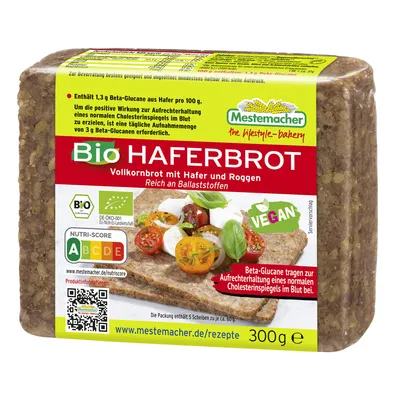 Immagine prodotto di Mestemacher Pane d'avena biologico Pane integrale con avena e segale 300g