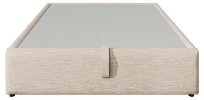 Produktbild von Flieks Polsterbett 160x200cm ohne Kopfteil, Doppelbett Jugendbett mit USB & Type-C, Hydraulisches Bett Boxspringbett mit Ablagetasche, Leinen, Beige