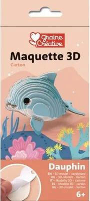 Obrázok produktu pre Graine Kreatívny 3D drevený model delfína remeselná sada hračiek