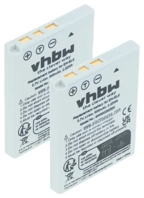 Produktbild von vhbw 2x Akku Ersatz für Nikon EN-EL8 für Kamera (600 mAh, 3,6 V, Li-Ion)