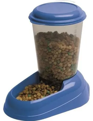 Produktbild von Zenith 3-Liter-Futterspender aus Kunststoff für Haustiere – 29,2 x 20,2 x 28,8 cm – Blau – Für Hunde und Katzen
