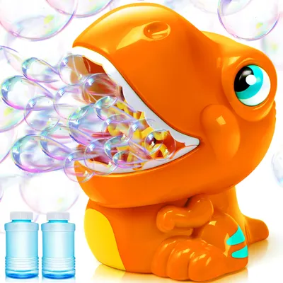 Produktbild von JOYIN Dinosaurier Seifenblasenmaschine, Seifenblasenmaschine Gun Blower mit Seifenblasenlösungen für Kinder, Sommer Outdoor Indoor Spielzeug, Dinosaurier Party Favor, Kindergeburtstag Geschenk