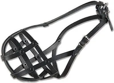 Produktbild von Maulkorb aus Leder für den Hund Großer Boxer Länge 14 cm Umfang 36 cm