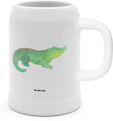 Produktbild von Mr. & Mrs. Panda Bier Humpen Krokodil - Weiß - Geschenk, Seidel, Beste Freundin, Krug, Reiselust, Krokodile, Lieblingsmensch, Tonkrug, Bierhumpen, Steinkrug, Urlaub