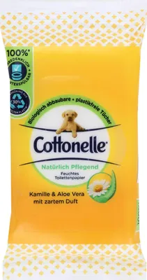 Produktbild von Cottonelle feuchte Toilettentücher Kamille & Aloe Vera 12 Tücher für unterwegs