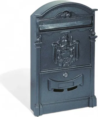 Immagine prodotto di Cassetta postale in alluminio verniciato nero con serratura a cilindro per esterni