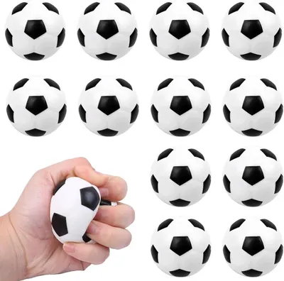 Imagen del producto de Mini balones de fútbol - Set de 12 unidades - Mini futbolín de mesa para niños - Pelotas antiestrés para niños y adultos