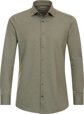 Produktbild von VENTI Herren Businesshemd Langarm Kent Modern-Fit Jerseyflex Grün 39