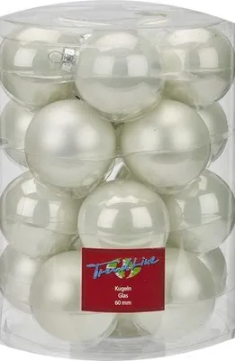 Produktbild von TrendLine Weihnachtskugeln aus Glas Ø 6 cm weiß 20 Stück