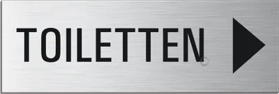 Produktbild von Schild - Toiletten rechts  | Türschild 240 x 80 mm Aluminium selbstklebend